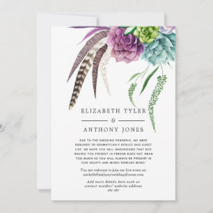 Faire-part Liste de mariage réduite de succulents boho mystiq