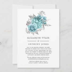 Faire-part Liste d'invités Vintages Aqua et Silver