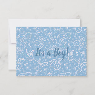 Faire-part Little Hearts and Bunnies - motif transparent.