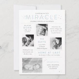 Faire-part Little Miracle Preemie NICU Infographic Birth