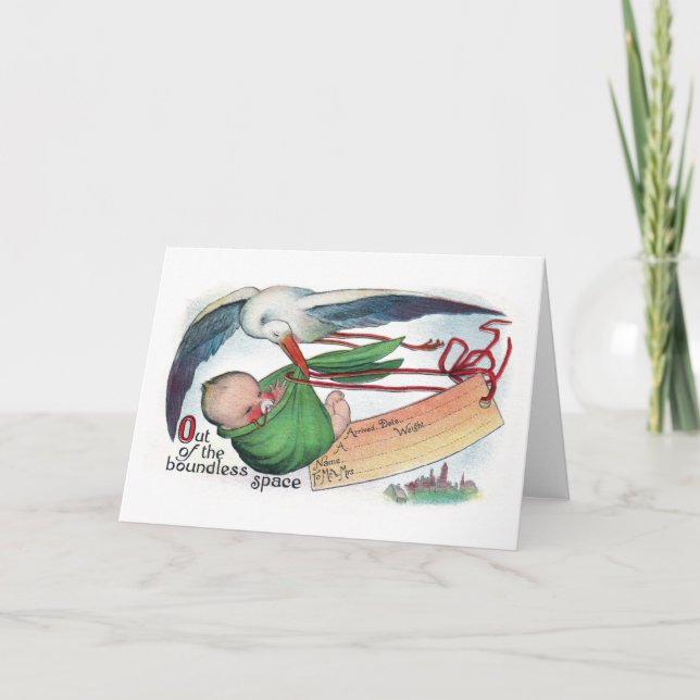 Faire-part Livraison vintage via Stork (Devant)