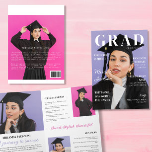 Faire-part Livret de Magazine de Remise de Diplômes 4 Pages A