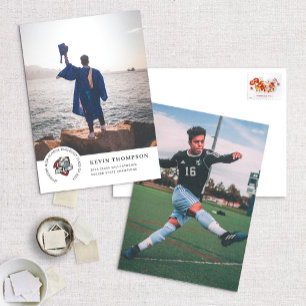 Faire-part Logo de l'école et diplôme photo