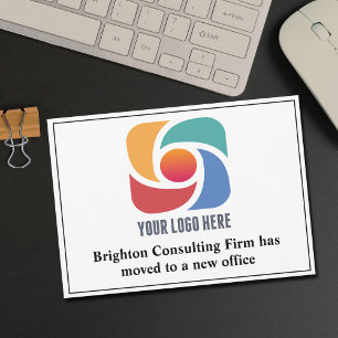 Faire-part Logo d'entreprise personnalisé Notre bureau déména