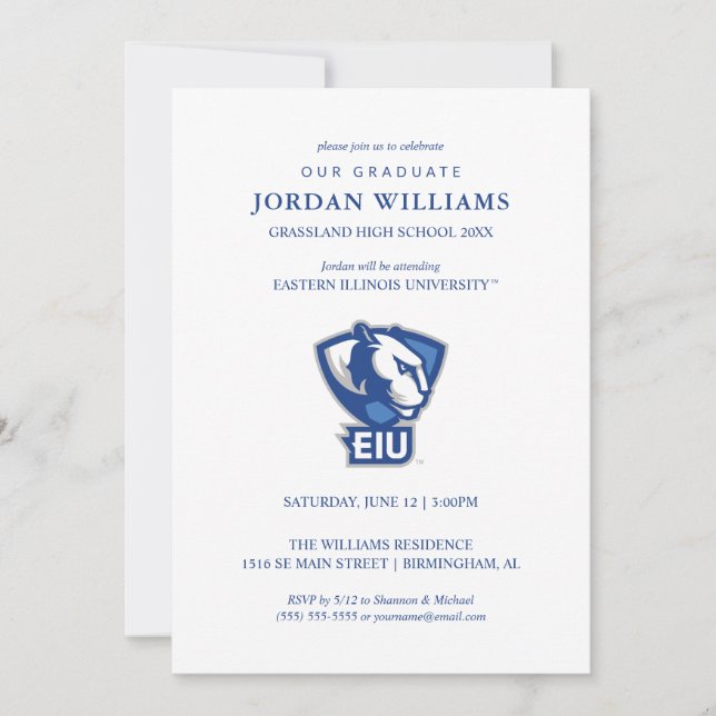 Faire-part Logo des Panthers de l'Université Eastern Illinois (Devant)