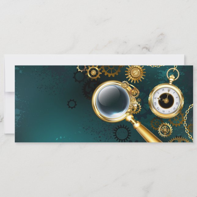 Faire-part Loupe en style Steampunk (Devant)