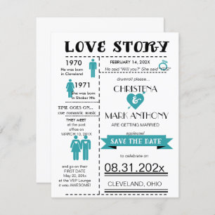 Faire-part Love Story Enregistrer La Date Annonce (RobinsEgg2