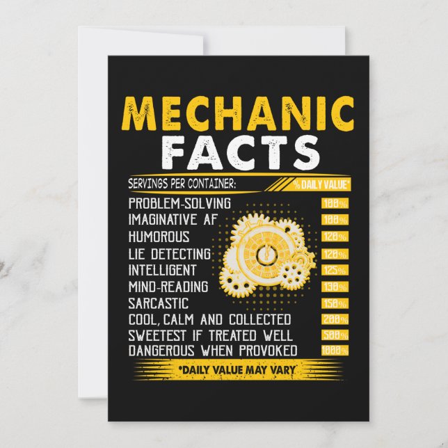 Faire-part Lovers mécaniques | Mechanic Facts (Devant)