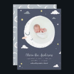 Faire-part Lune, étoile et nuage mignon photo naissance<br><div class="desc">Lune,  étoile et nuage carte de faire-part de naissance photo mignonne. Belle illustration. Partie d'une collection</div>