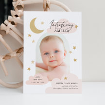 Lune Étoiles Nuages Arch Photo Rose Blush Birth