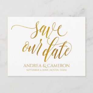 Faire-part Luxe Typographie Sauvegarder la carte postale Fa