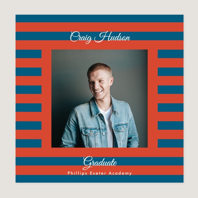 Faire-part Lycée Preppy Square 2026 Photo de remise des diplô (Créateur téléchargé)