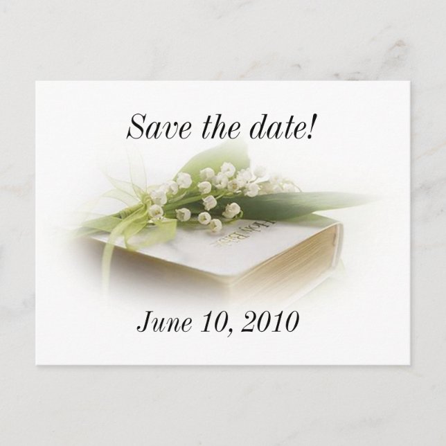 Faire-part Lys de la vallée avec carte postale (Devant)