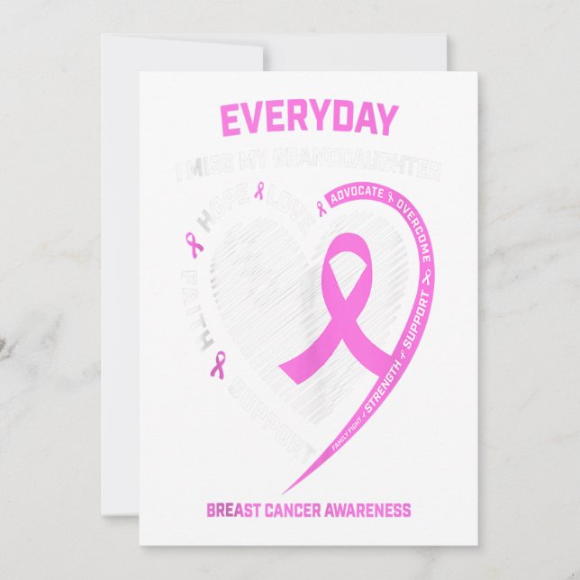 Faire-part Ma Petite-Fille Sensibilisation au cancer du sein  (Devant)