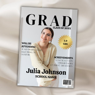 Faire-part Magazine Photo moderne 2024 Graduate Graduate Grad