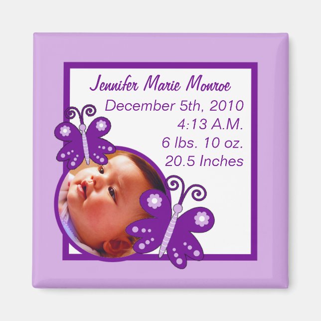 Faire-part Magnet Purple Spring Time Papillon (Devant)