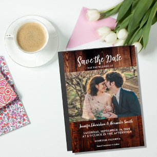 Faire part magnétique de date de mariage en bois d