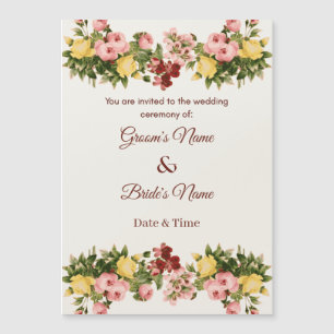 Faire-Part Magnétique de Mariage Jardin Floral Vib