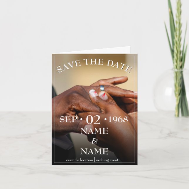 Faire-part Mains d'un couple mariage avec une bague (Devant)