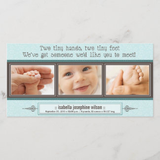Faire-part Mains minuscules, Pieds minuscules (bleu)