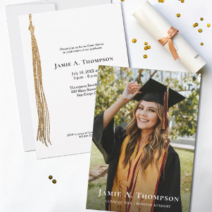 Faire-part Maison ouverte de graduation de photo moderne avec