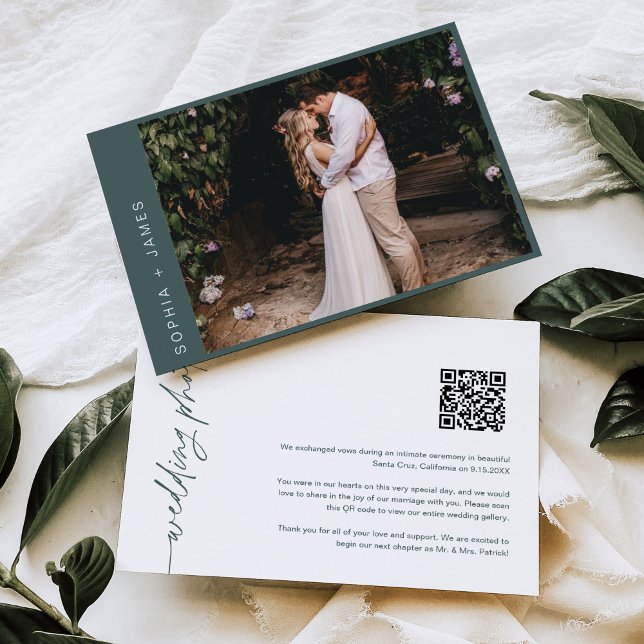 Faire-part Mariage à feuillage persistant à faible (Créateur téléchargé)