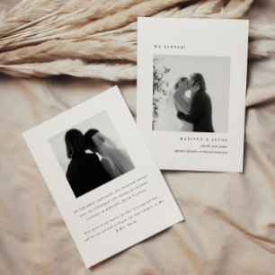 Faire-part Mariage à l'Élégante Photo Noir & Blanc Minimalist
