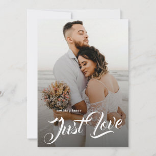 Faire-part Mariage au Juste Amour Écriture Pinceau Couple Pho