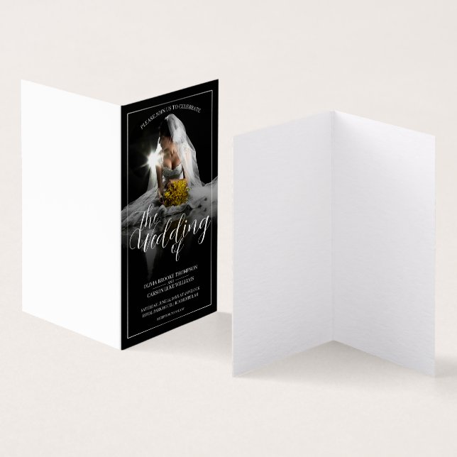 Faire-part mariage avec mariée assise - Classique (Inside and Outside)