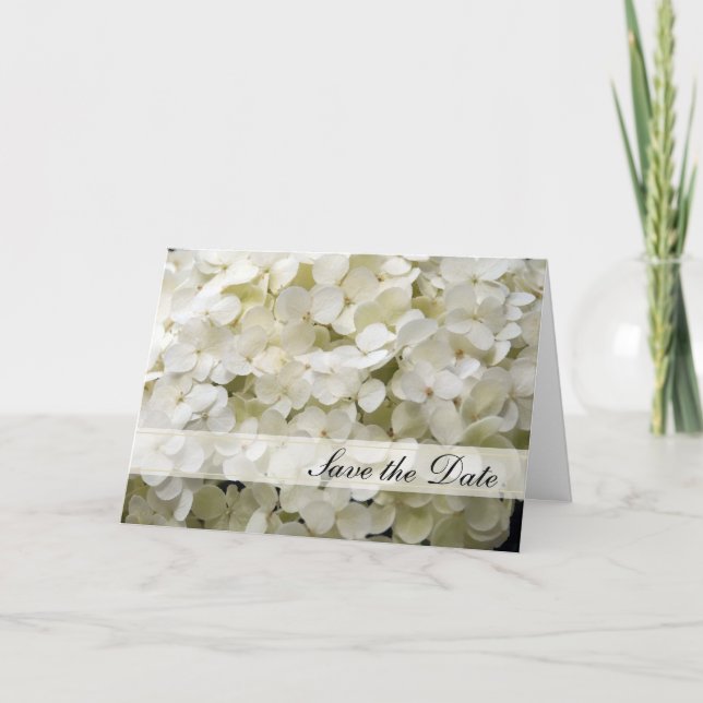Faire-part Mariage blanc Hydrangea Enregistrer la date Faire- (Devant)