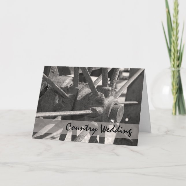 Faire-part Mariage campagnard Wagon Wheel Enregistrer la date (Devant)