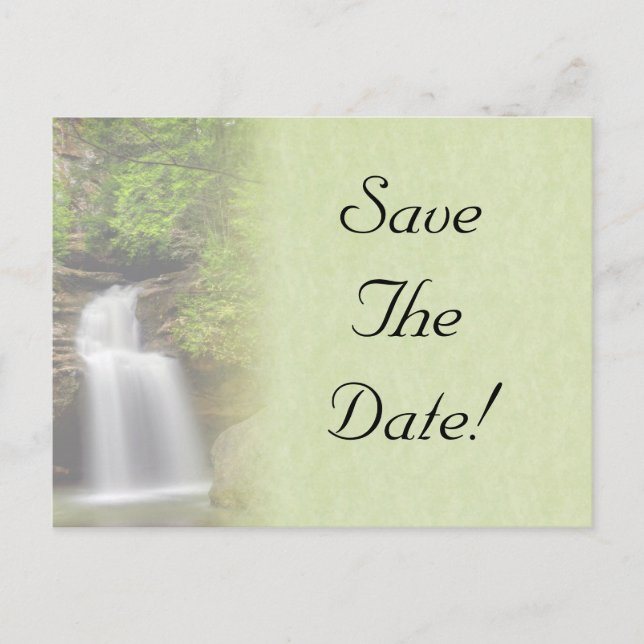 Faire-part Mariage cascade Enregistrer la date Carte postale (Devant)