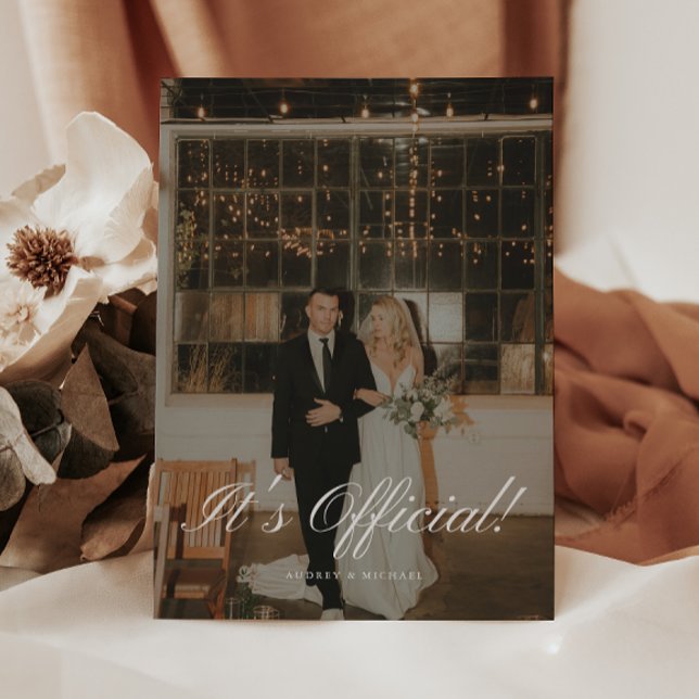Faire-part Mariage 'C'est Officiel' Élégant et Simple (Créateur téléchargé)