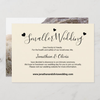 Faire-part Mariage Crème Ivoire Photo de Mariage Réduit