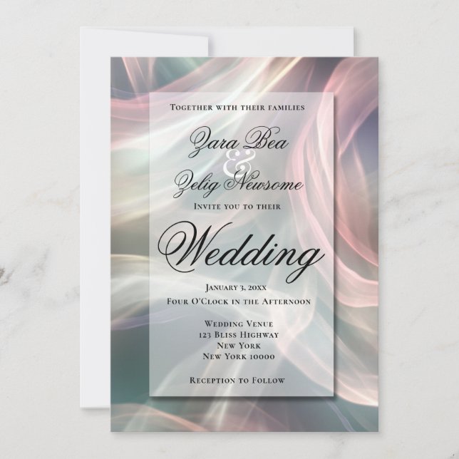 Faire-part Mariage de célébration de glamour du Nouvel An (Devant)