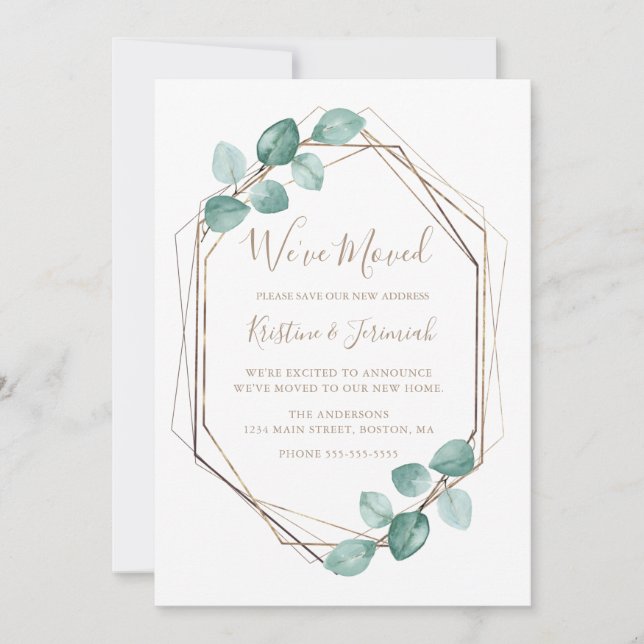 Faire-part Mariage de script de café Eucalyptus moderne (Devant)