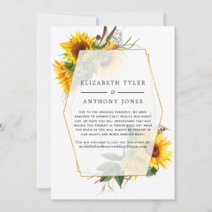 Faire-part Mariage de tournesols géométriques Liste d'invités
