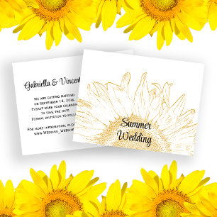 Faire-part Mariage d'été de tournesol Graphic