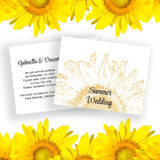 Faire-part Mariage d'été de tournesol Graphic