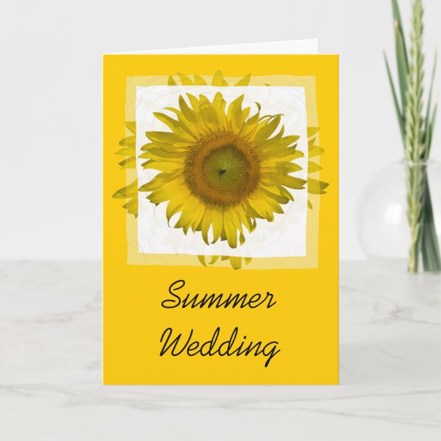 Faire-part Mariage d'été de tournesol jaune (Devant)