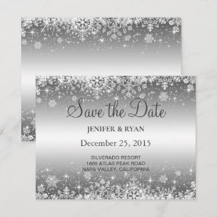 Faire-part Mariage d'hiver enregistrer l'invitation de date