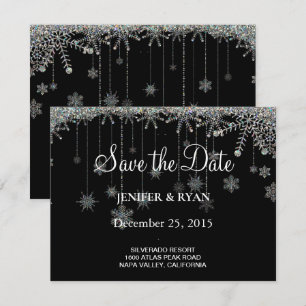 Faire-part Mariage d'hiver enregistrer l'invitation de date