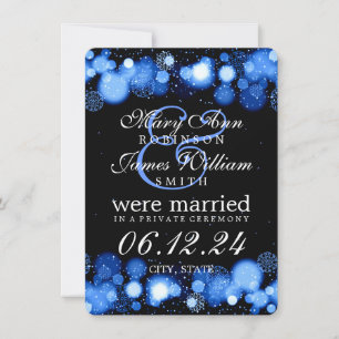 Faire-part Mariage d'hiver / Lumières bleues Elopement