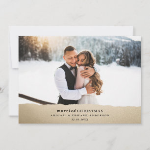 Faire-part mariage d'or de Noël marié