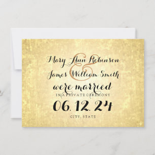 Faire-part Mariage élégant / Elopement Gold Foil Look Etoiles
