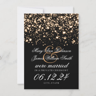 Faire-part Mariage élégant / Elopement Gold Midnight Glam