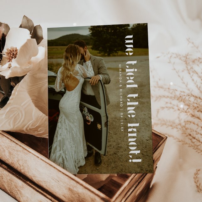 Faire-part Mariage Élégant Moderne avec 2 Photos de Fiançaill (Créateur téléchargé)