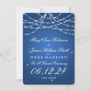 Faire-part Mariage / Elopement Sparkling String bleu
