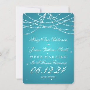 Faire-part Mariage / Elopement Sparkling String Turquoise