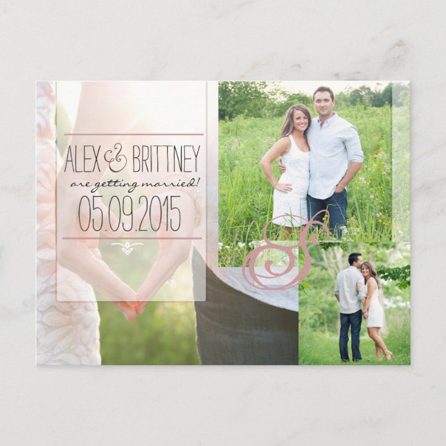 Faire-part Mariage Enregistrer la date Carte postale (Devant)